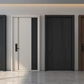 Modern Security Doors With Multiple Colors And Various Designs Displayed Side By Side 3d model