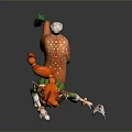 Fantasy Female Deer Human Hybrid Character With Antlers And Green Leaf Outfit Design