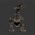 Mechanical Dinosaur Character With Metal Skeleton Gears And Mechanical Parts Design