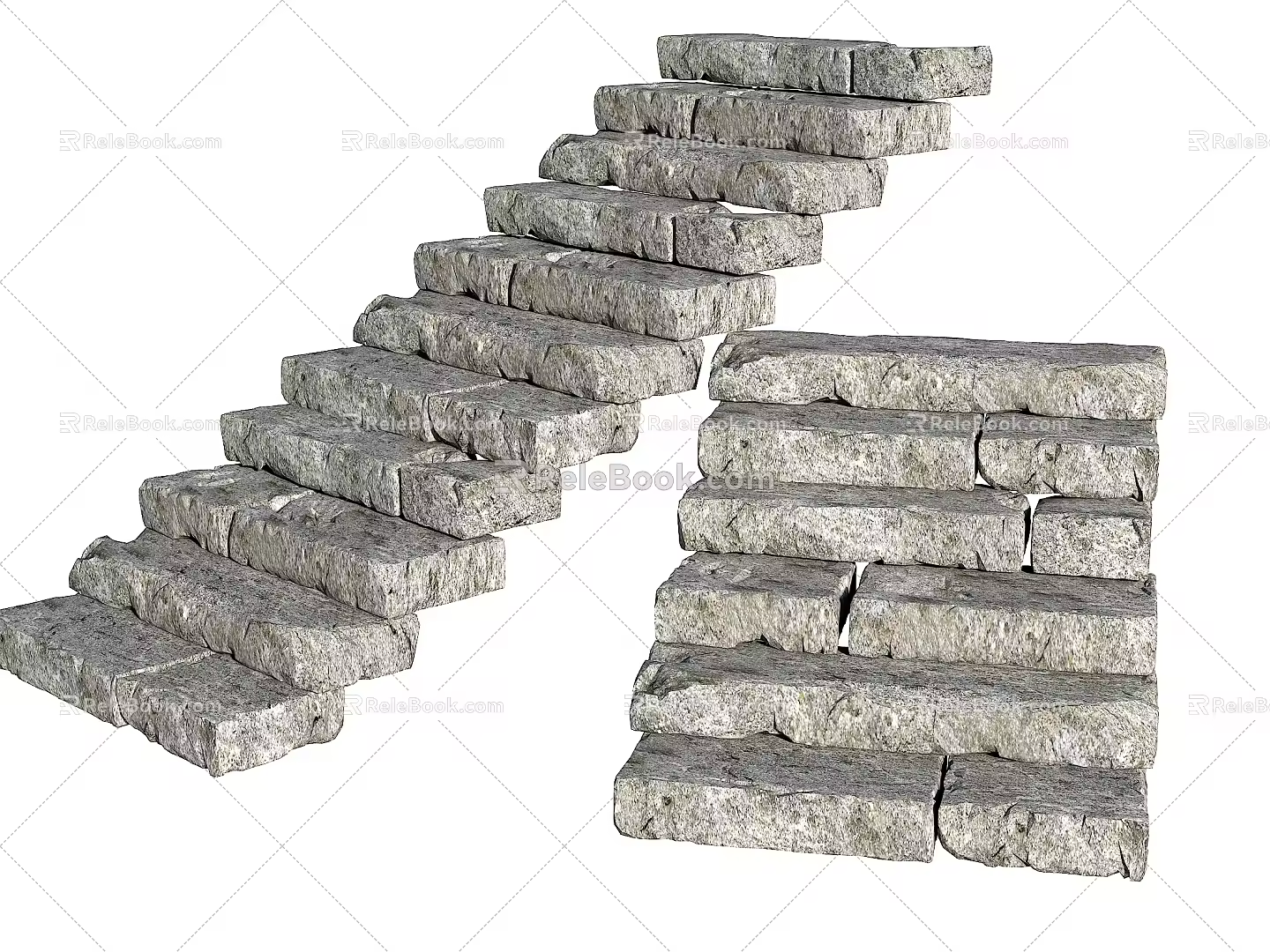 Modern Bluestone Slab Steps Landscape Park Steps Natural Slab Steps Old Slab Steps Stone Steps Rural Stone Steps Old Strip Stone Block Stone Old Slab 3d model