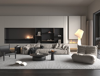 Living room sofa combination sofa 3d model