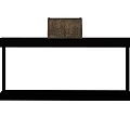 Dark Console Table With Brown Box And Small Side Tables With Vases On White Background 3d model