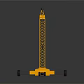 Yellow Construction Crane Equipment With Long Boom Base Wheels And Hook