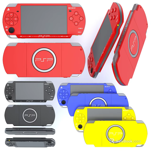 Popular Portable Game Consoles As Entertainment Electronics With Multiple Colors And Styles 3d model 