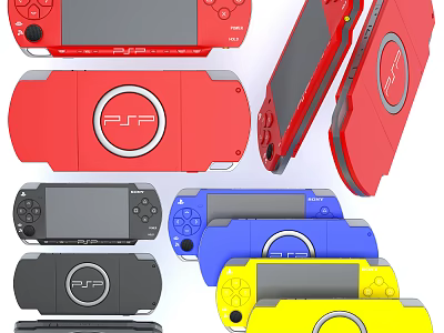 Popular Portable Game Consoles As Entertainment Electronics With Multiple Colors And Styles 3d model