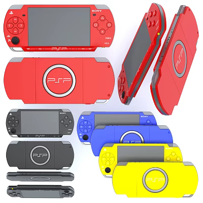 Popular Portable Game Consoles As Entertainment Electronics With Multiple Colors And Styles 3d model