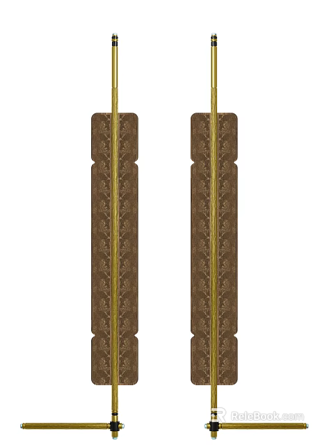Classic Brown Door Handle With Gold Accent And Ornate Decorative Pattern 3d model 