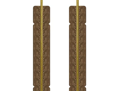 Classic Brown Door Handle With Gold Accent And Ornate Decorative Pattern 3d model