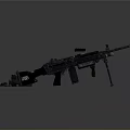 Advanced Modern Military Machine Guns With Bipod Stands And Tactical Accessories