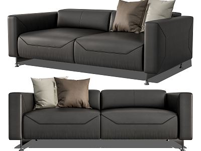 Leather double sofa Modern double sofa model