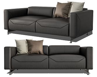 Leather double sofa Modern double sofa 3d model