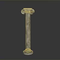 Classical Architectural Column With Ornate Capital And Fluted Marble Shaft
