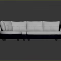 Modern Curved Sectional Sofa with White Cushions and Purple Base Stylish Comfortable Furniture Piece