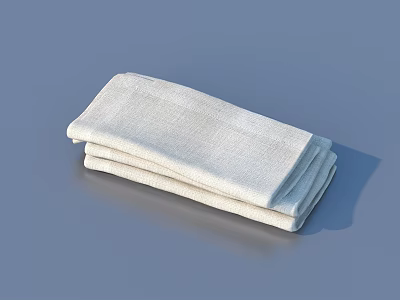 High Quality Soft White Folded Cotton Towels For Daily Household Use 3d model