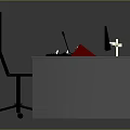 Professional Control Console Workstation with Multiple Monitors Three Chairs and Control Equipment