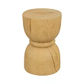 Natural Wood Stool With Simple Design Two Cylindrical Parts And Wood Grain