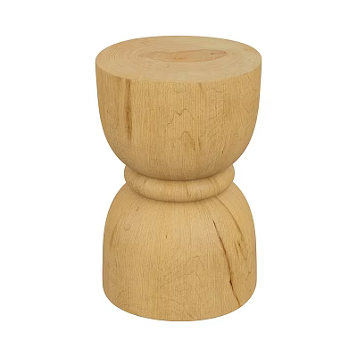 Natural Wood Stool With Simple Design Two Cylindrical Parts And Wood Grain 3d model