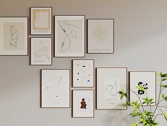 Modern Hanging Paintings 3d model