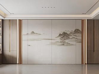 New Chinese sofa background wall 3d model