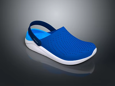 Blue Perforated Casual Shoes With White Sole and Blue Strap for Comfortable Daily Wear 3d model
