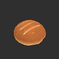 Freshly Baked Round Bread With Golden Brown Surface And Three Slits