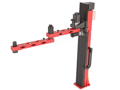 Industrial Equipment With Red And Black Mechanical Arm Sturdy Support And Durable Design 3d model