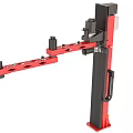 Industrial Equipment With Red And Black Mechanical Arm Sturdy Support And Durable Design