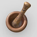 Natural Wooden Mortar And Pestle With Smooth Surface For Kitchen Grinding Use
