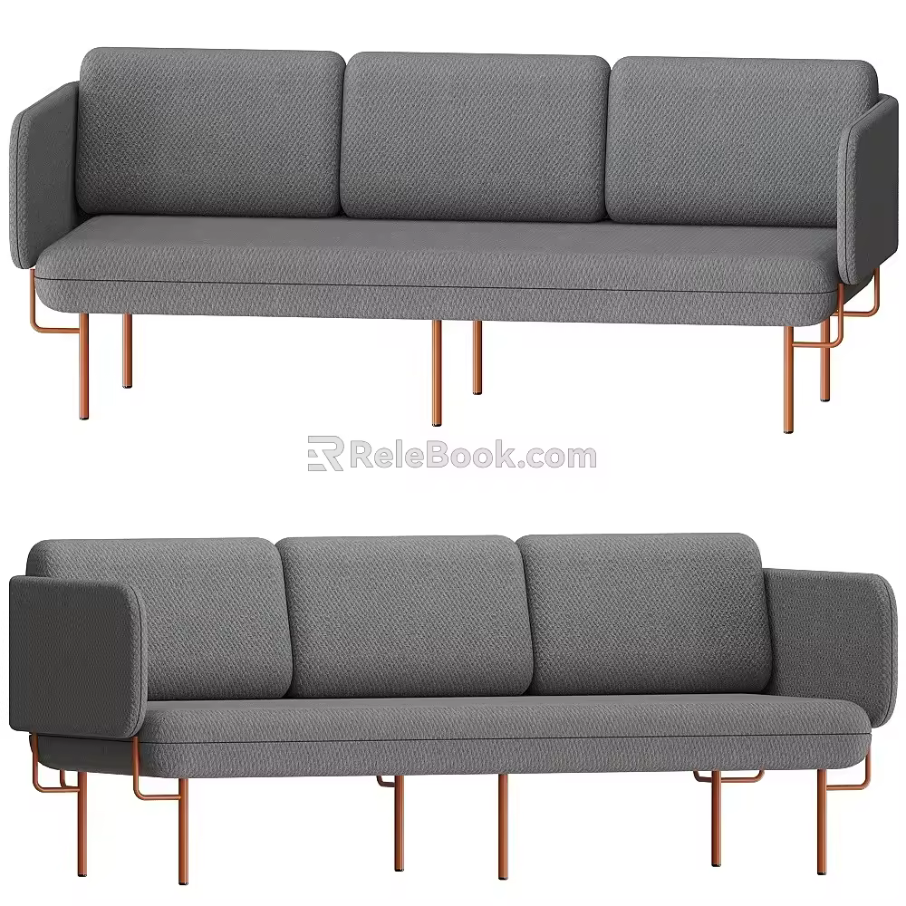 Alce three-seat sofa 18 3d model