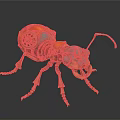 Mechanical Ant In Steampunk Style With Orange Blue Gears And Metal Legs Detailed Design