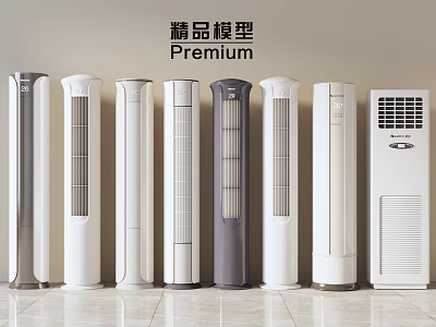 Sleek Tower Air Cooler Fans With Various Colors And Modern Designs 3d model