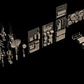 Diverse Industrial Equipment Collection Featuring Antennas Panels Sensors And Mechanical Devices