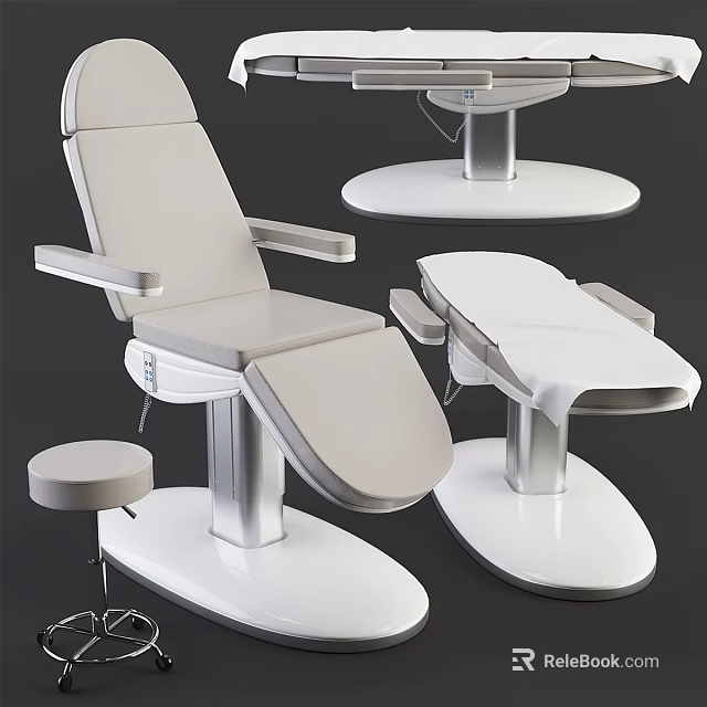 Modern Massage Chair With Ergonomic Design Leather Upholstery Adjustable Backrest And Footrest 3d model 