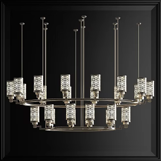 New Chinese Chandelier 3d model
