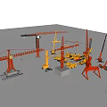 Various Types Of Industrial Equipment Including Tower Cranes And Mobile Machinery