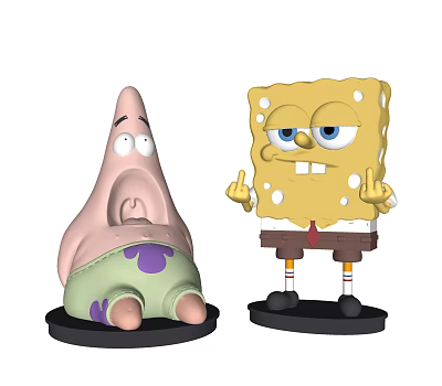 Modern ornaments Spongebob Paixing ornaments 3d model
