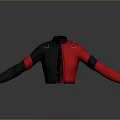 Modern Stylish Red And Black Leather Jacket With Shoulder Straps Design
