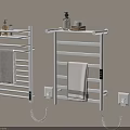 Bathroom Accessories White Wall Mounted Towel Racks With Towels And Toiletries