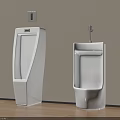 White Ceramic Urinals With Modern Design In Bathroom Interior Setting 3d model