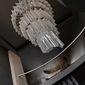 Modern Loft Living Room With Large Sofa Coffee Table And Sculptures