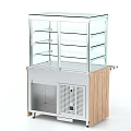 Transparent Display Cabinet Shelf With Glass Shelves And Wooden Cabinet Body Design