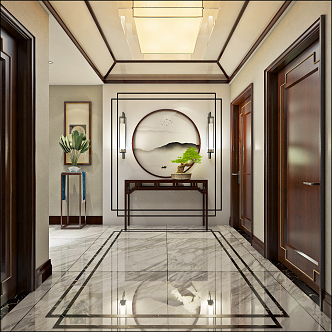 New Chinese Entrance Hall 3d model