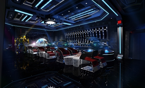 Industrial Wind Bar Reception Hall Space Station Bar Aisle Corridor Spaceship Interior View Space Ship Space Capsule 3d model