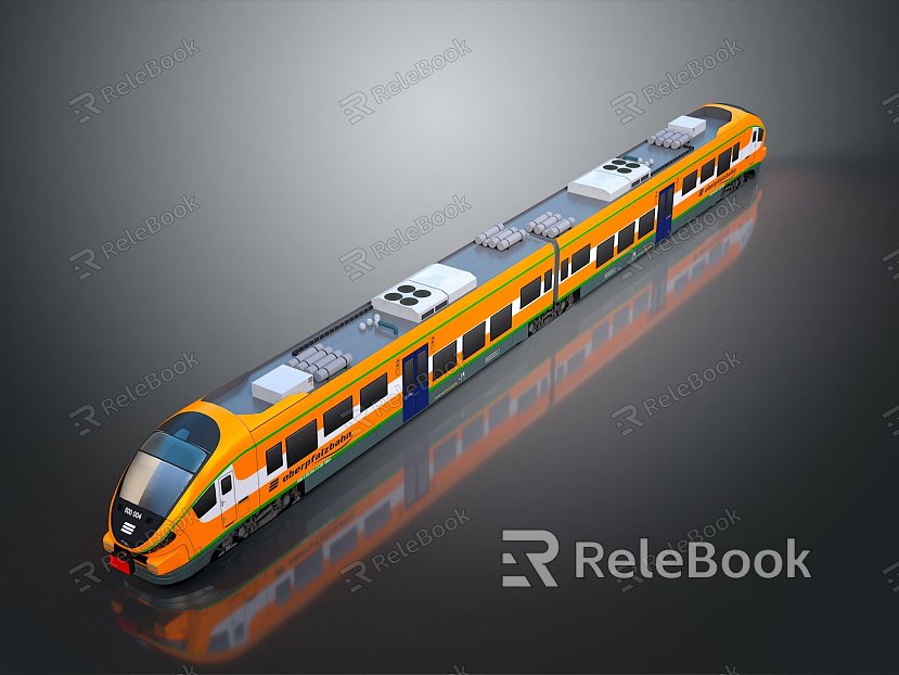 Modern Train Train Light Rail Subway High Speed Rail model