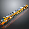 Modern Train Light Rail Subway High Speed Rail 3d model
