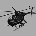 Black Military Helicopter With Transparent Cockpit And Rocket Launchers