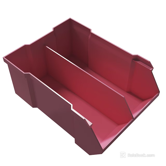Red Plastic Multi Compartment Storage Organizer For Home Office Organization 3d model
