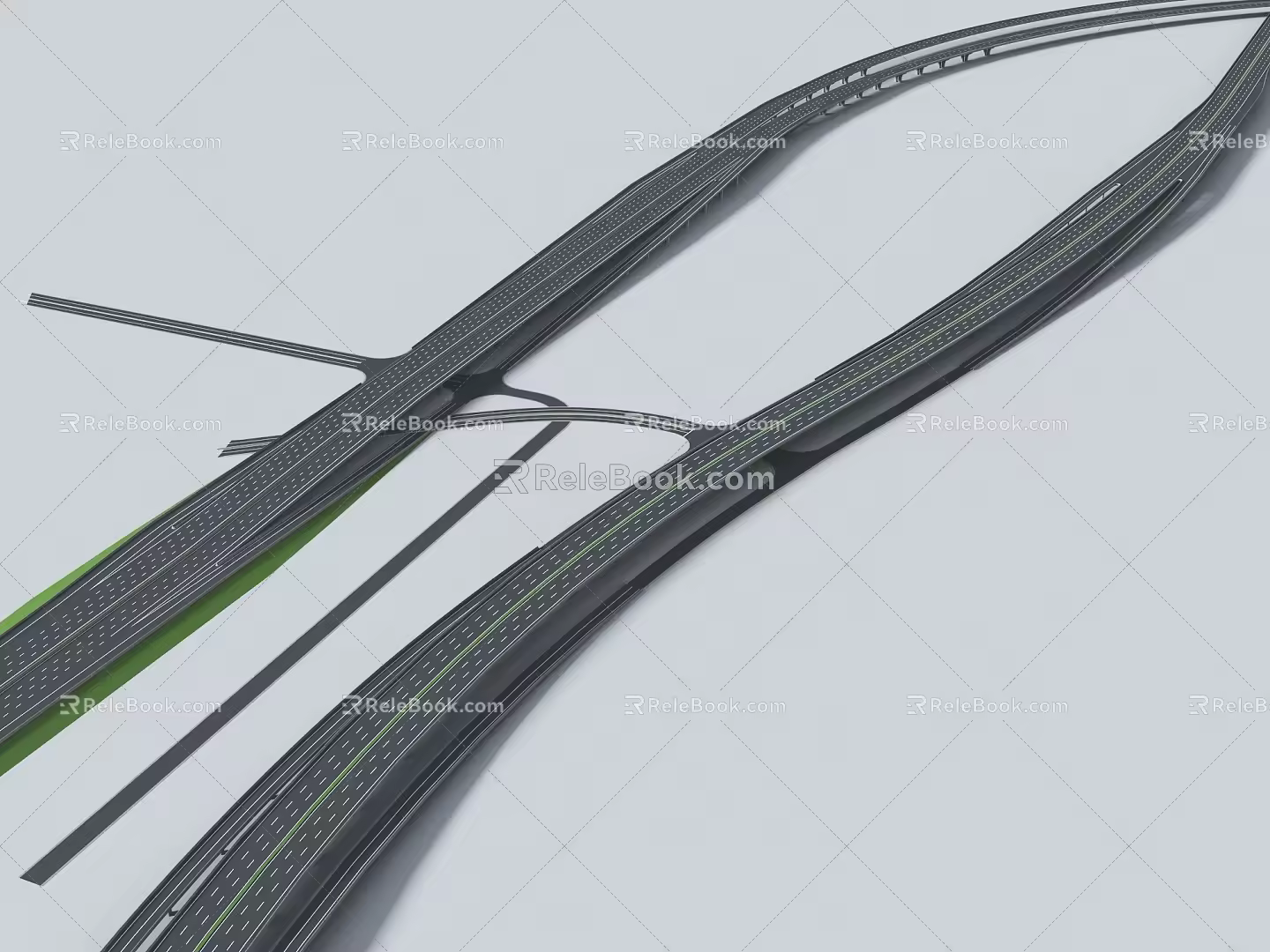 Modern Interchange Viaduct 3d model