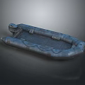 Sturdy Gray Inflatable Boat Design With Durable Hull And Seating Areas 3d model