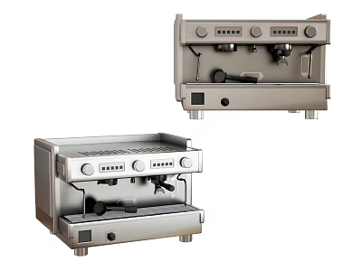 Modern Kitchen Appliances Featuring Silver Stainless Steel Coffee Machines Design 3d model
